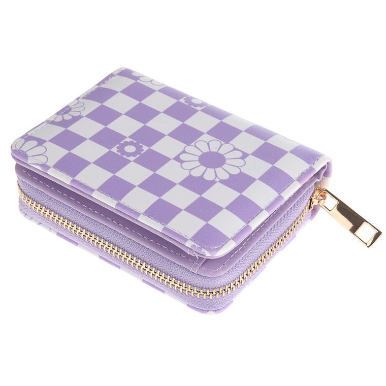 Cool Club, Floricele, portofel, carouri alb-violet
