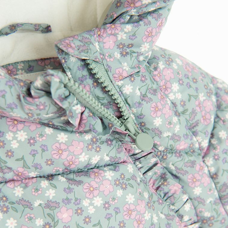 Cool Club, Geaca cu gluga pentru fete, calduroasa, menta verde