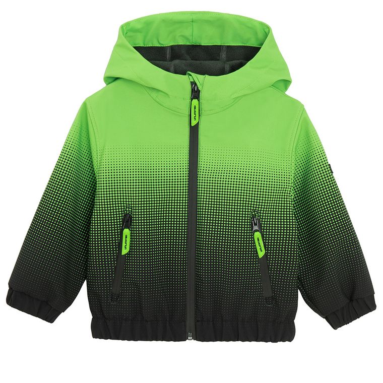 Cool Club, Geaca cu gluga softshell pentru baieti, verde-negru