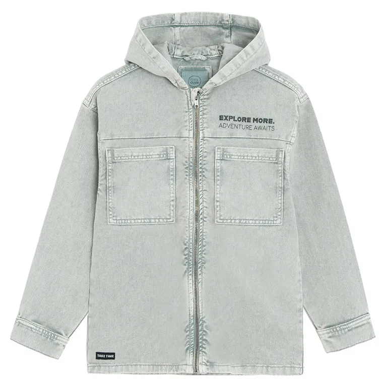 Cool Club, Geaca de blugi cu gluga pentru baieti, gri