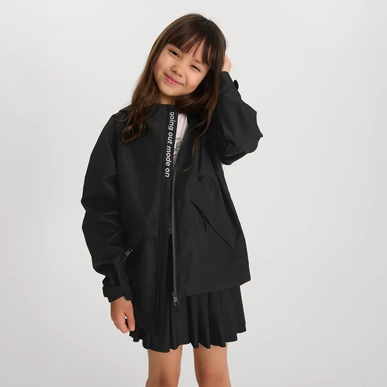Cool Club, Geaca de ploaie cu gluga pentru fete, negru
