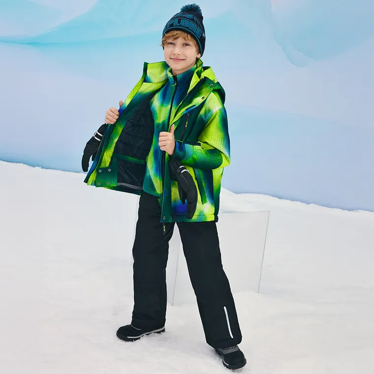 Cool Club, Geaca de schi impermeabil pentru baieti, cu gluga, calduroasa, verde