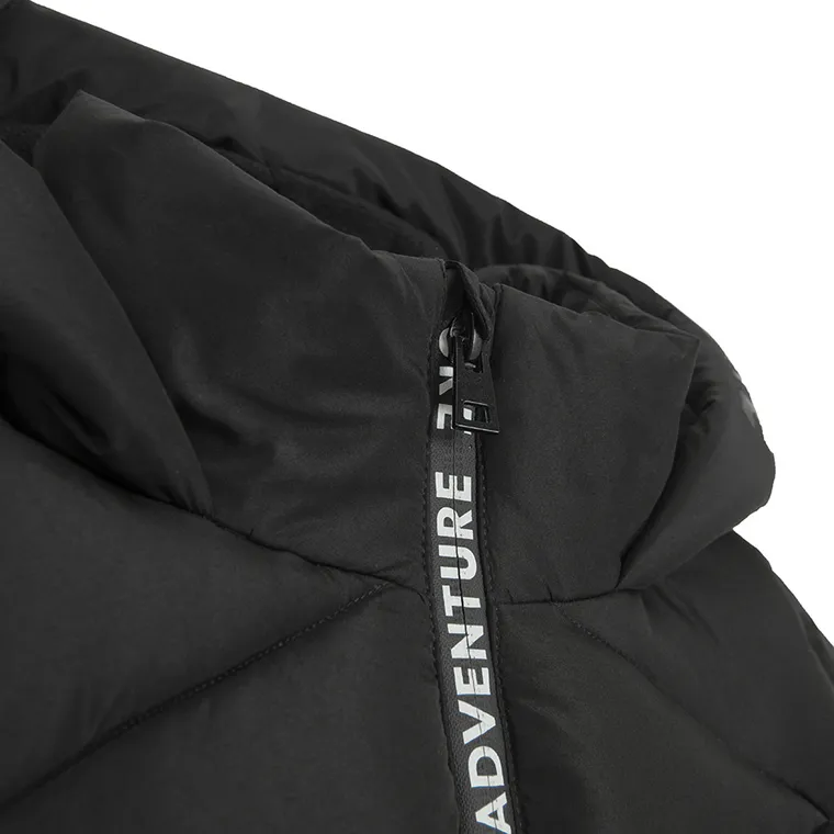 Cool Club, Geaca lunga cu gluga pentru fete, calduroasa, negru