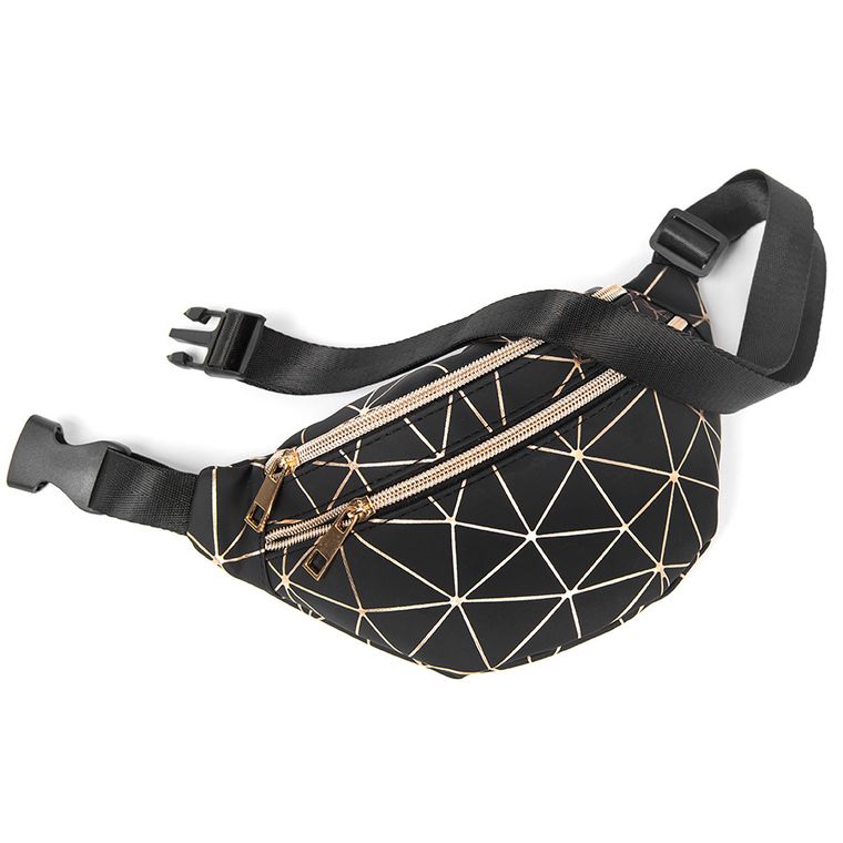 Cool Club, geanta de sold, borseta, neagra cu dungi aurii