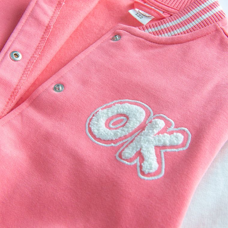 Cool Club, Hanorac bomber cu capse pentru fete, roz