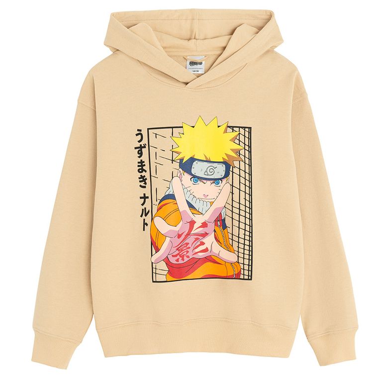 Cool Club, Hanorac cu gluga pentru baieti, bej, imprimeu Naruto