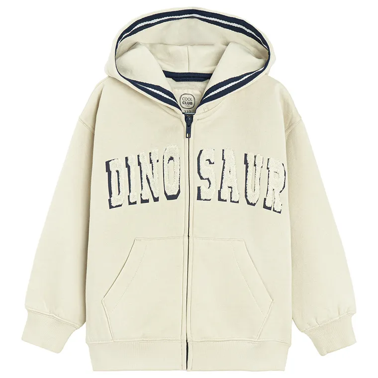 Cool Club, Hanorac cu gluga pentru baieti, cu fermoar, bej