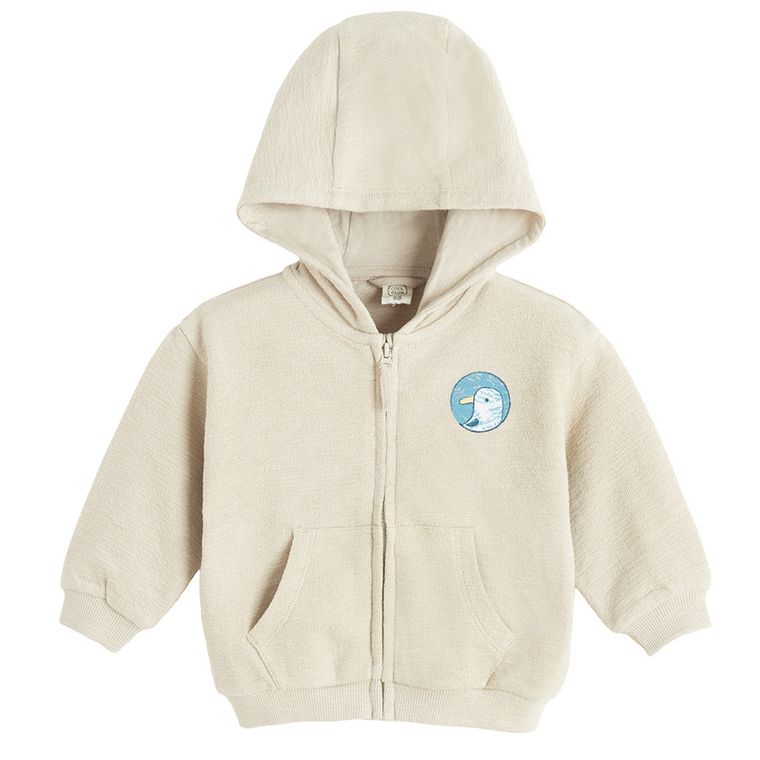 Cool Club, Hanorac cu gluga pentru baieti, cu fermoar, bej