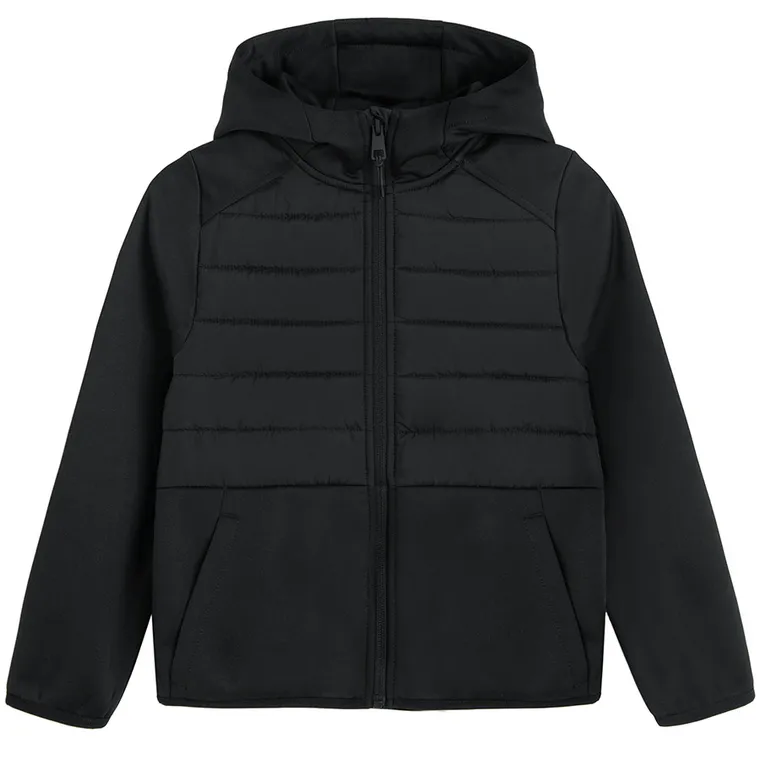 Cool Club, Hanorac cu gluga pentru baieti, cu fermoar, calduros, negru