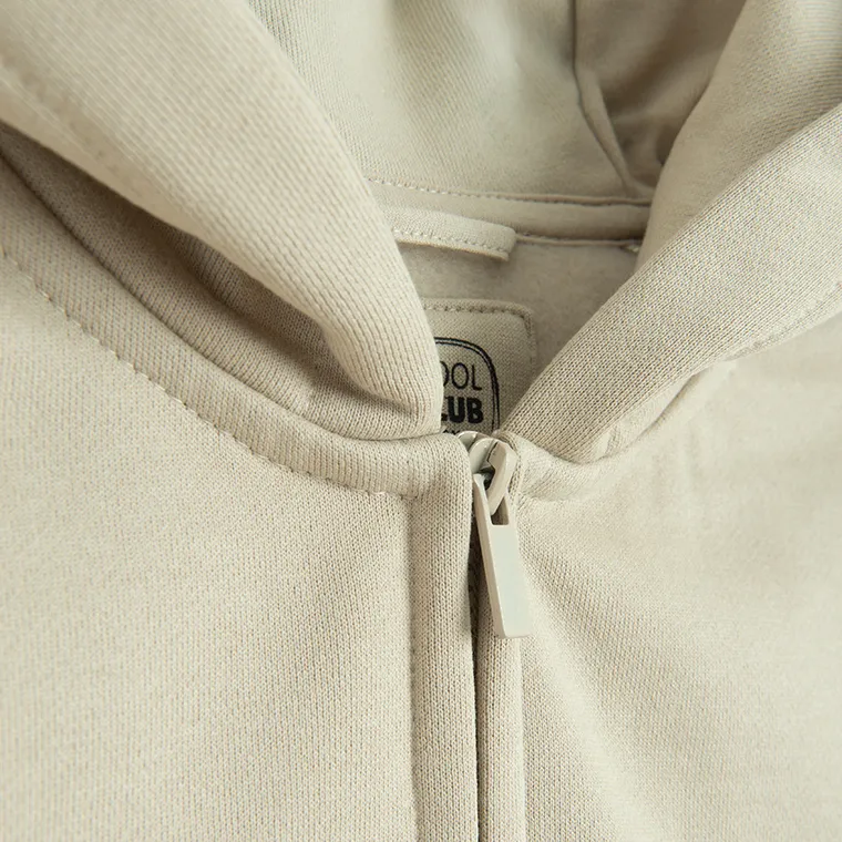 Cool Club, Hanorac cu gluga pentru baieti, cu fermoar, calduros, oversize, bej