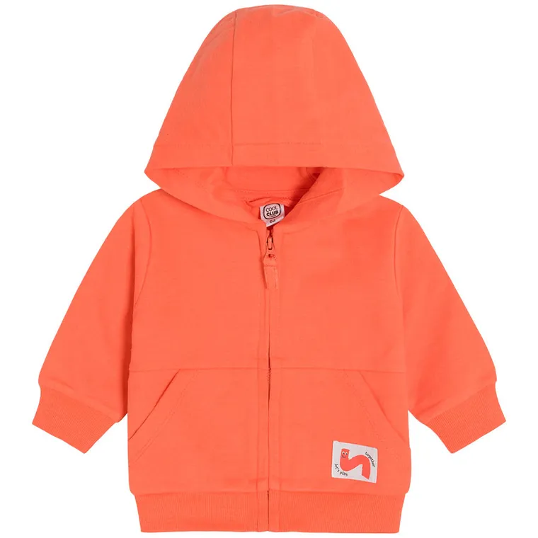 Cool Club, Hanorac cu gluga pentru baieti, cu fermoar, portocaliu