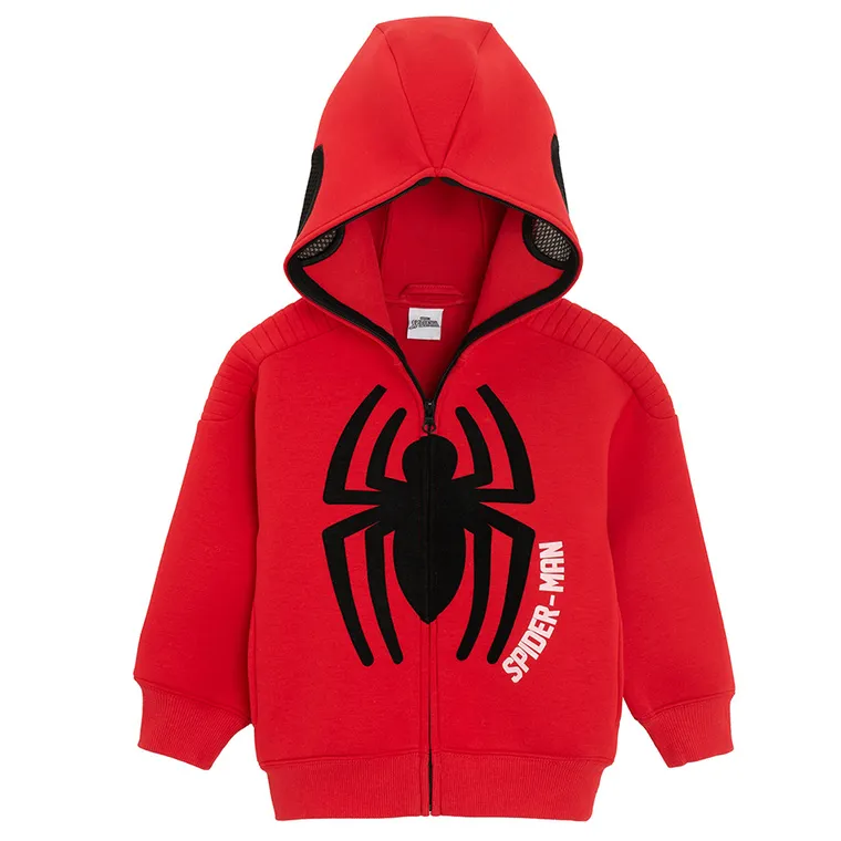 Cool Club, Hanorac cu gluga pentru baieti, cu fermoar, rosu, imprimeu Spider-Man