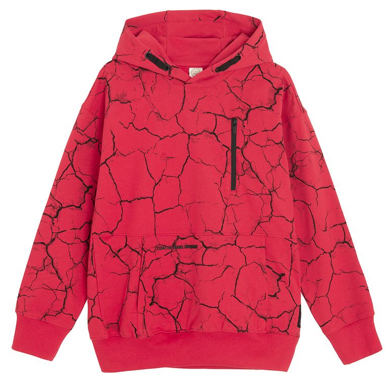 Cool Club, Hanorac cu gluga pentru baieti, oversize, rosu