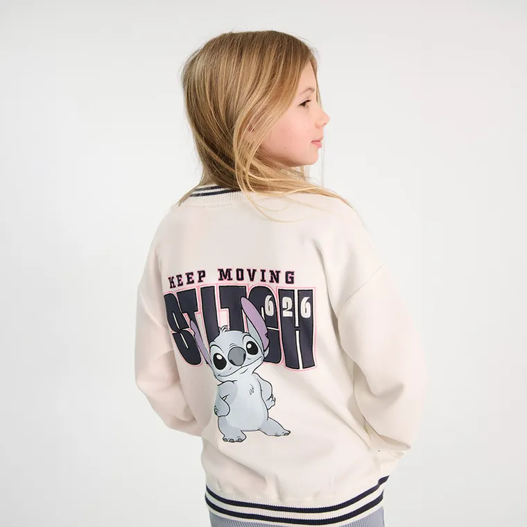 Cool Club, Hanorac cu gluga pentru fete, cu capse, alb, imprimeu Lilo si Stitch