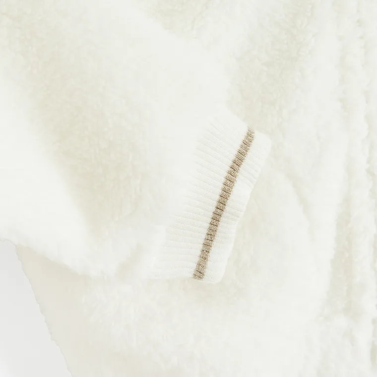 Cool Club, Hanorac cu gluga pentru fete, cu fermoar, alb