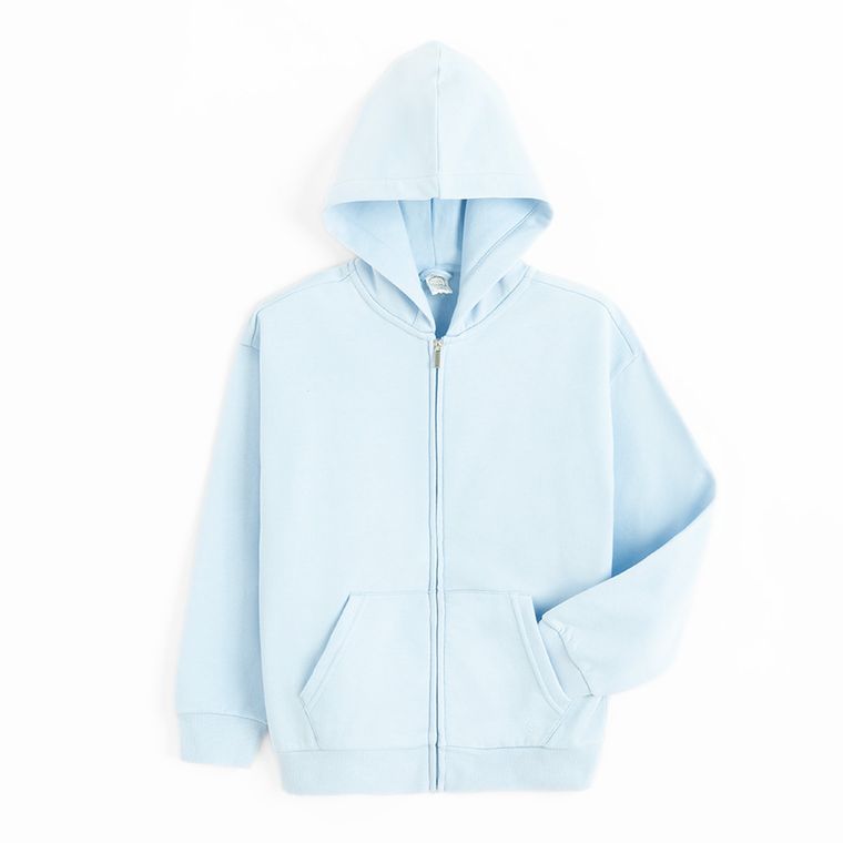 Cool Club, Hanorac cu gluga pentru fete, cu fermoar, calduros, albastru