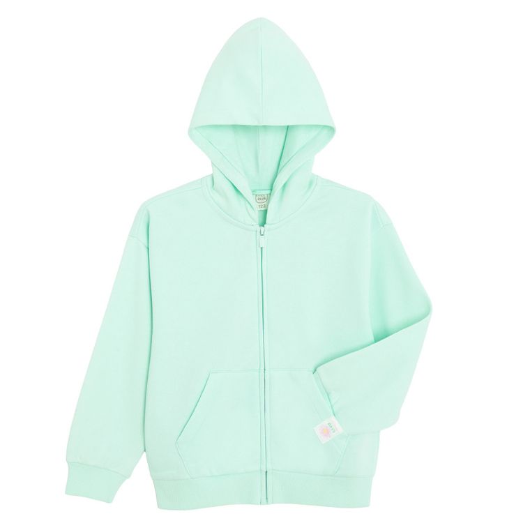 Cool Club, Hanorac cu gluga pentru fete, cu fermoar, calduros, menta verde