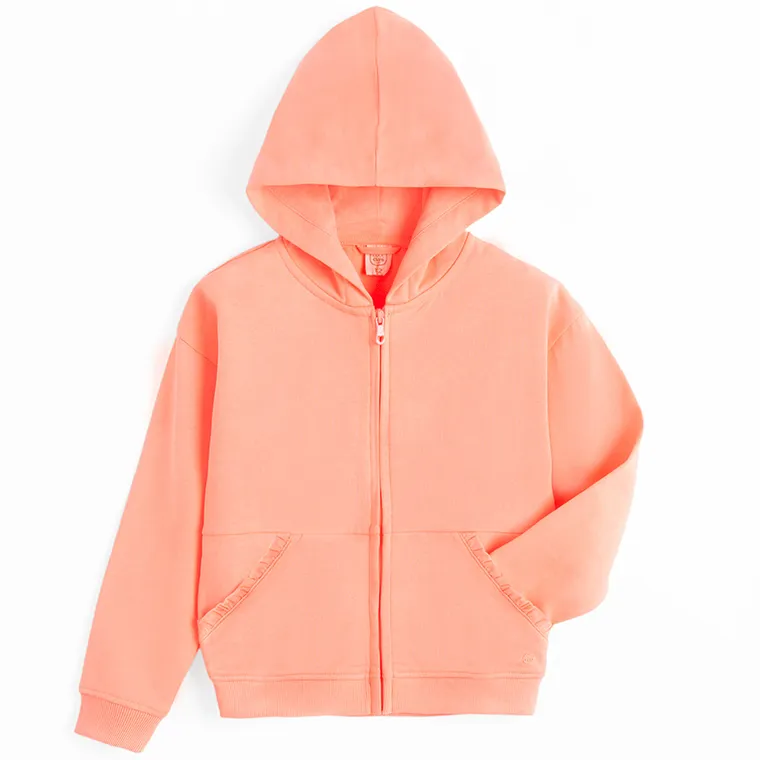 Cool Club, Hanorac cu gluga pentru fete, cu fermoar, portocaliu
