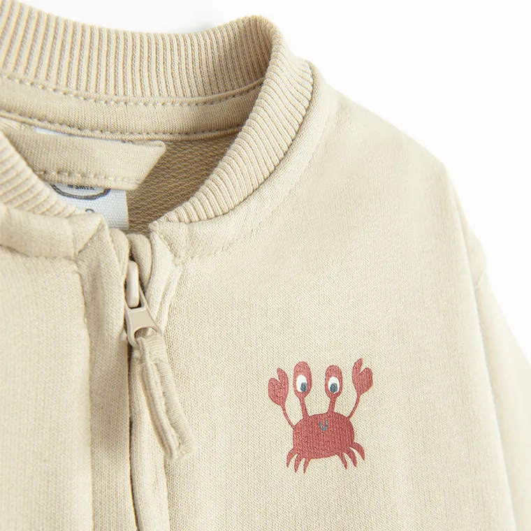 Cool Club, Hanorac pentru baieti, cu fermoar, bej