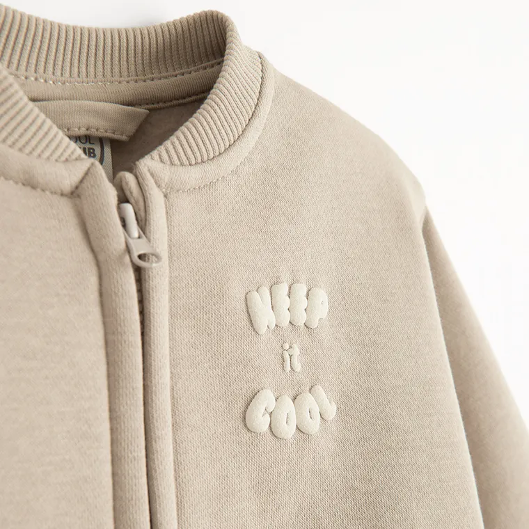 Cool Club, Hanorac pentru baieti, cu fermoar, maro