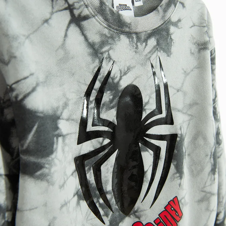Cool Club, Hanorac pentru baieti, gri, imprimeu Spider-Man