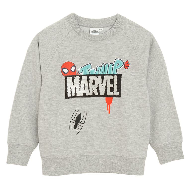 Cool Club, Hanorac pentru baieti, gri, imprimeu Spider-Man