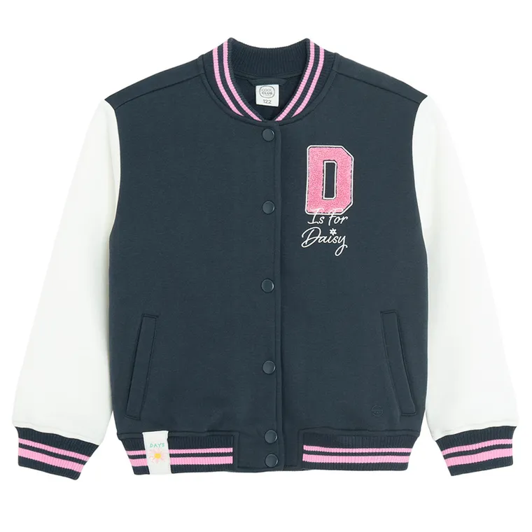 Cool Club, Hanorac pentru fete, cu capse, calduros, bleumarin