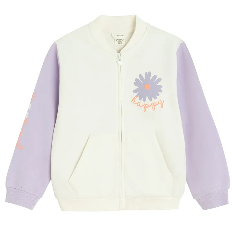 Cool Club, Hanorac pentru fete, cu fermoar, alb