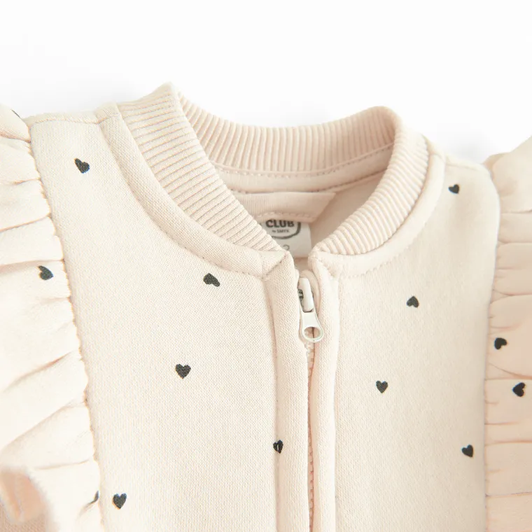 Cool Club, Hanorac pentru fete, cu fermoar, calduros, bej