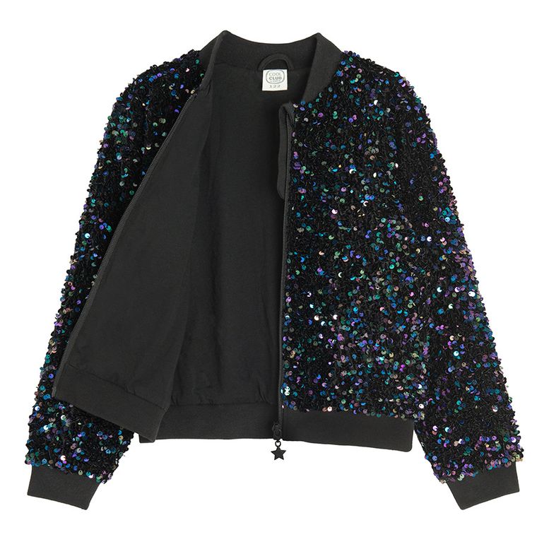 Cool Club, Hanorac pentru fete, cu fermoar, negru