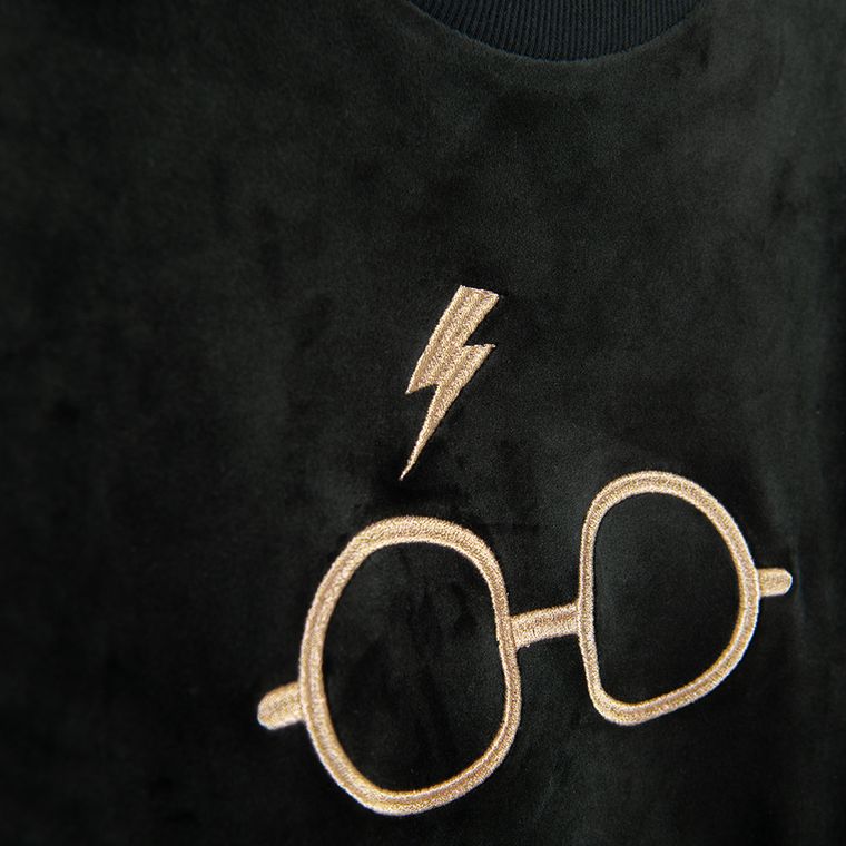 Cool Club, Hanorac pentru fete, velur, negru, imprimeu Harry Potter
