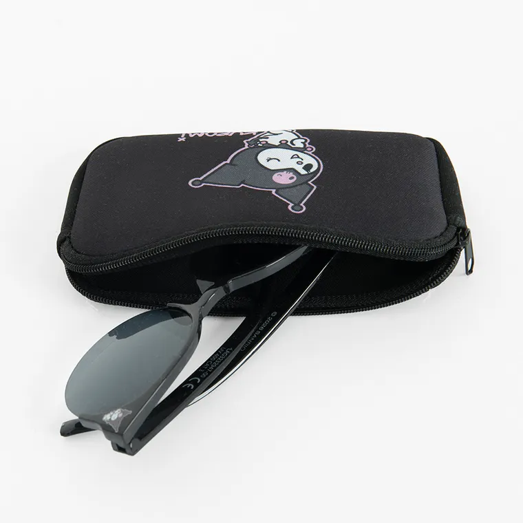 Cool Club, Ochelari de soare pentru fete, Cutie de ochelari, negru, imprimeu Kuromi