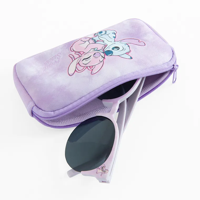 Cool Club, Ochelari de soare pentru fete, Cutie de ochelari, violet, imprimeu Lilo si Stitch