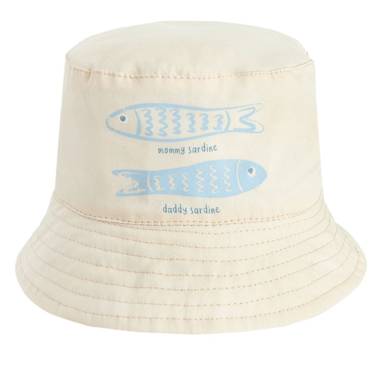 Cool Club, Palarie pentru baieti, cu doua fete, bej-albastru