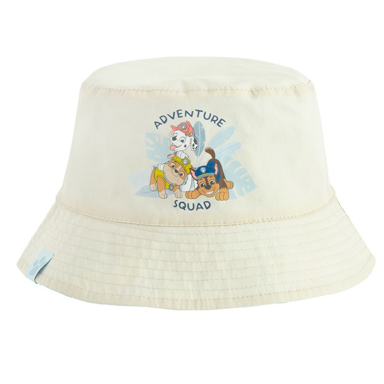 Cool Club, Palarie pentru baieti, cu doua fete, bej, imprimeu Paw Patrol
