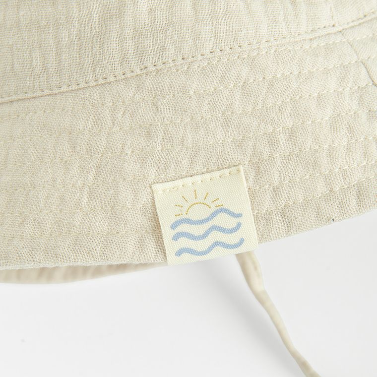 Cool Club, Palarie pentru baieti, cu snur, muselina, bej