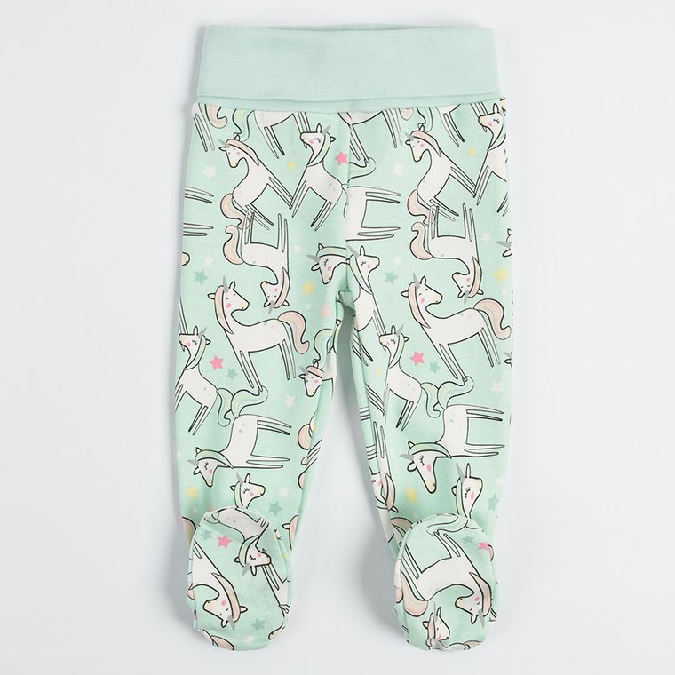 Cool Club, Pantaloni cu botosei pentru fete, gri, menta verde, set 2 buc.