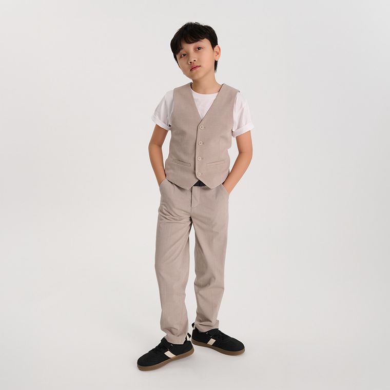Cool Club, Pantaloni din material textil pentru baieti, bej
