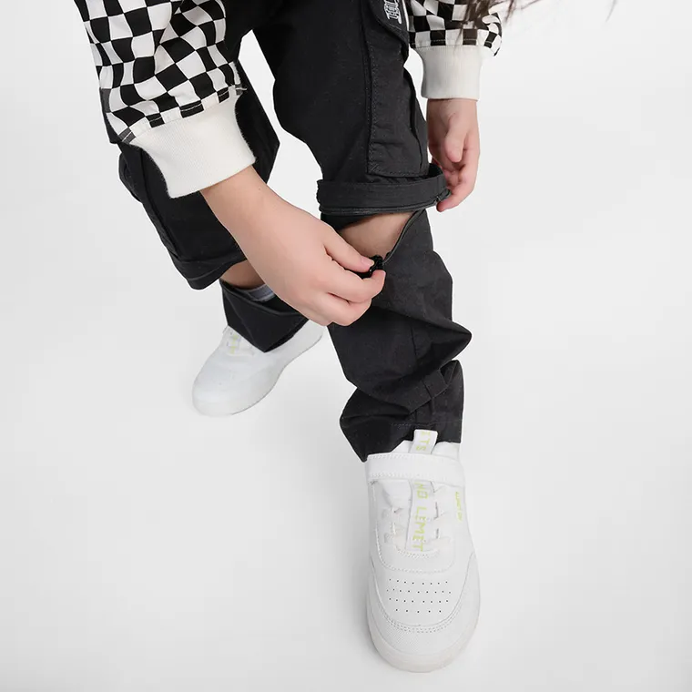 Cool Club, Pantaloni din material textil pentru baieti, picioare detasabile, negru