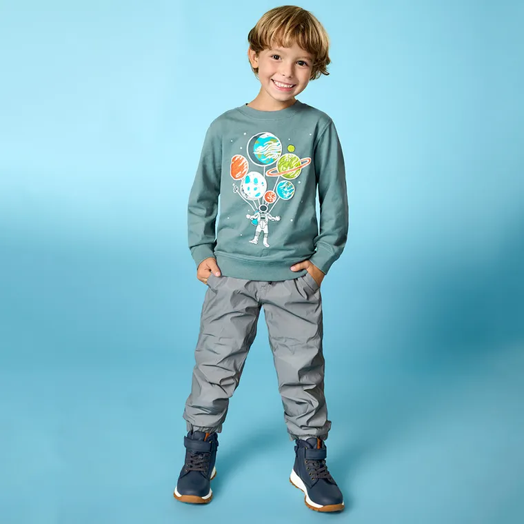 Cool Club, Pantaloni din material textil pentru baieti, reflectorizant, argintiu
