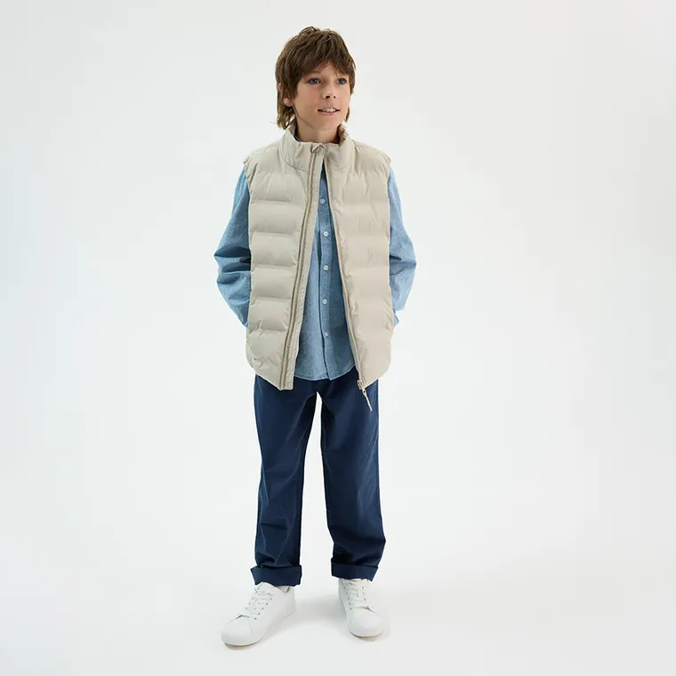 Cool Club, Pantaloni din material textil pentru baieti, relaxed, bleumarin