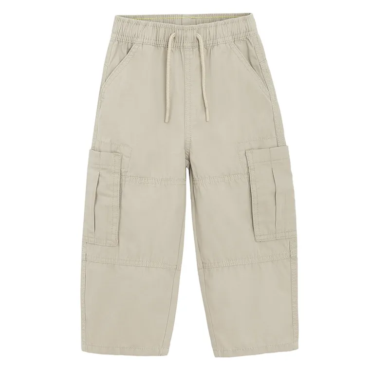 Cool Club, Pantaloni din material textil pentru baieti, wide leg, bej