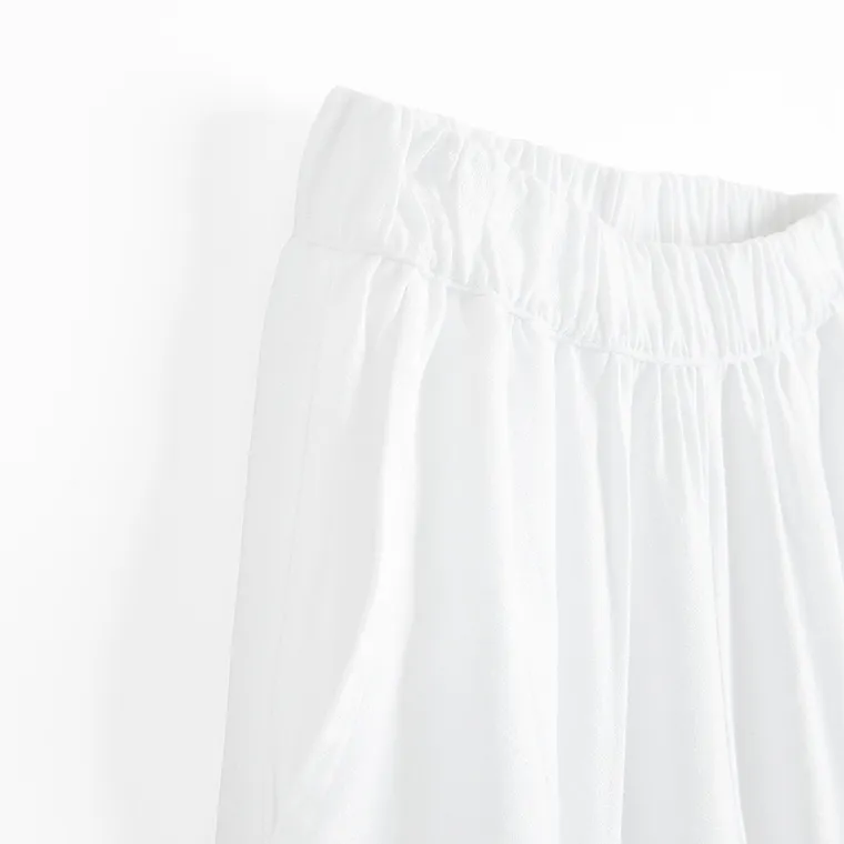 Cool Club, Pantaloni din material textil pentru fete, cu in, wide, alb