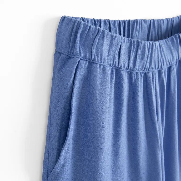 Cool Club, Pantaloni din material textil pentru fete, cu in, wide, albastru