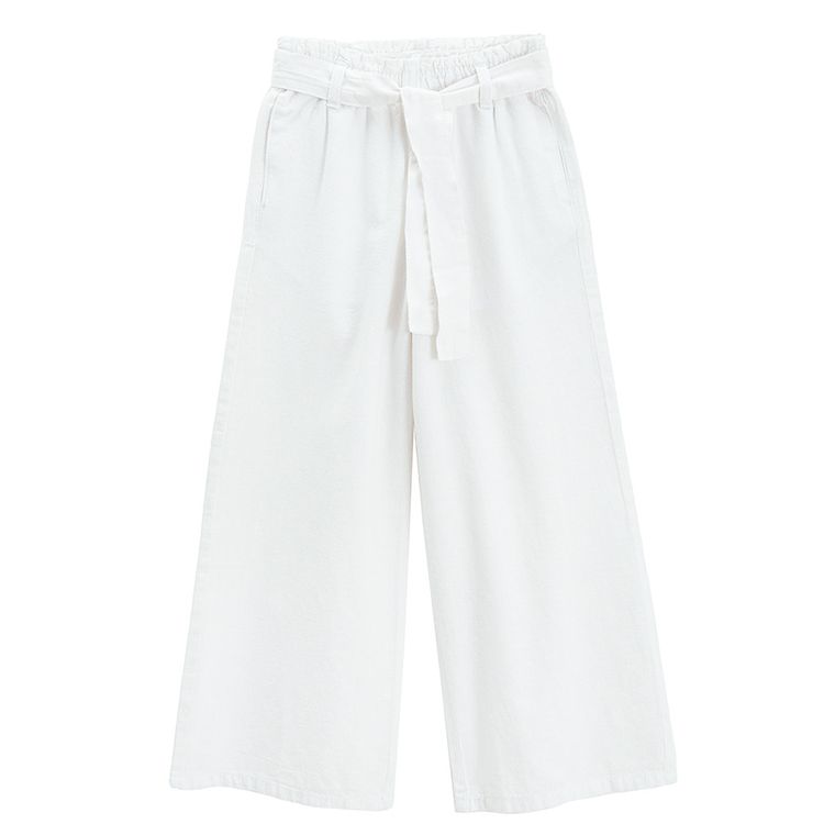 Cool Club, Pantaloni din material textil pentru fete, culotte, alb