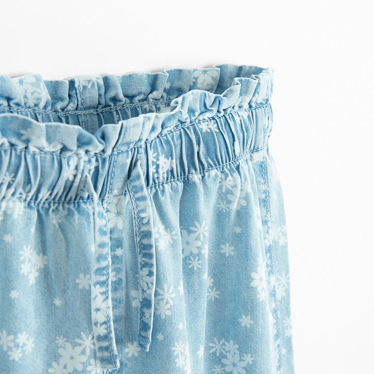 Cool Club, Pantaloni din material textil pentru fete, wide fit, albastru