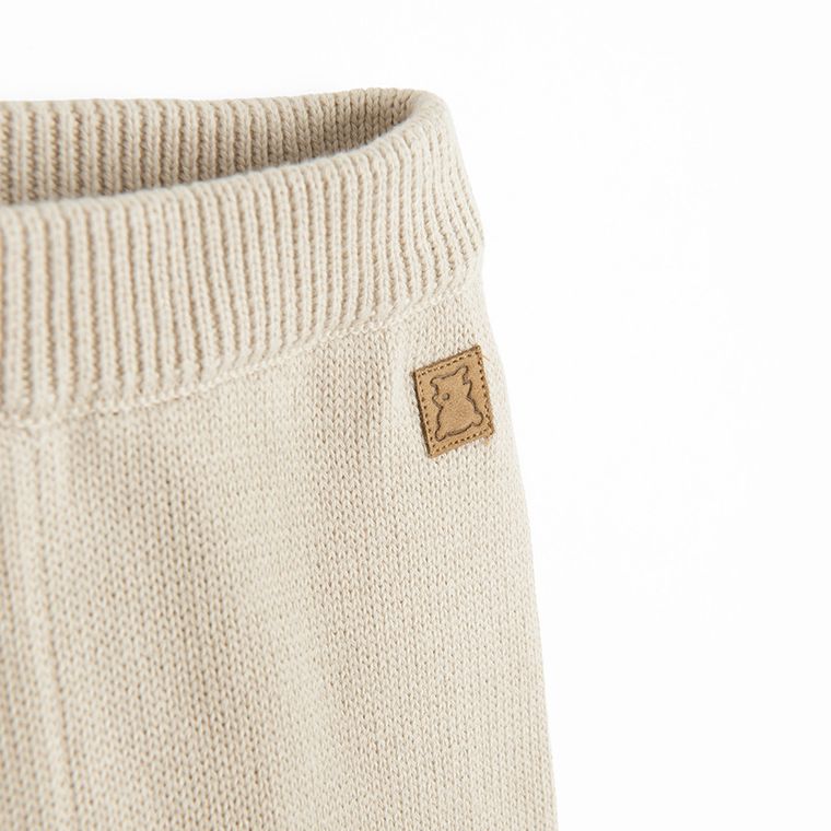 Cool Club, Pantaloni fara botosei pentru baieti, din tricot, bej