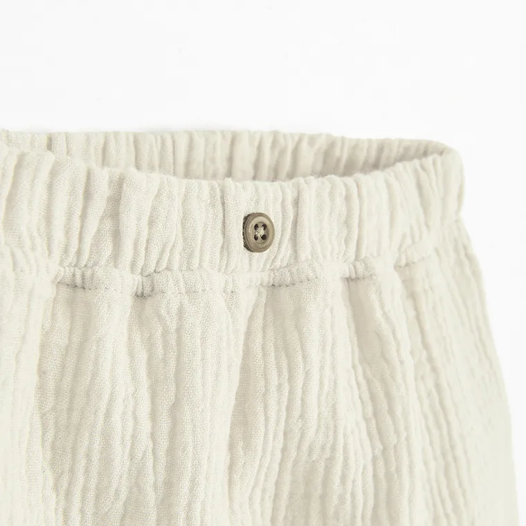 Cool Club, Pantaloni fara botosei pentru bebelusi, muselina, bej