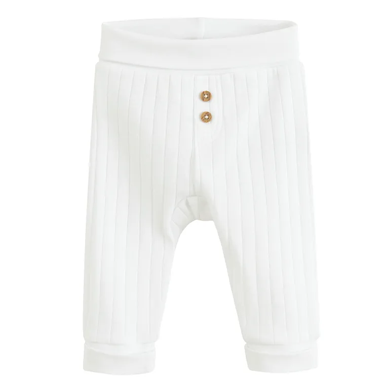 Cool Club, Pantaloni pentru bebelusi, bumbac organic, alb, set, 2 buc.