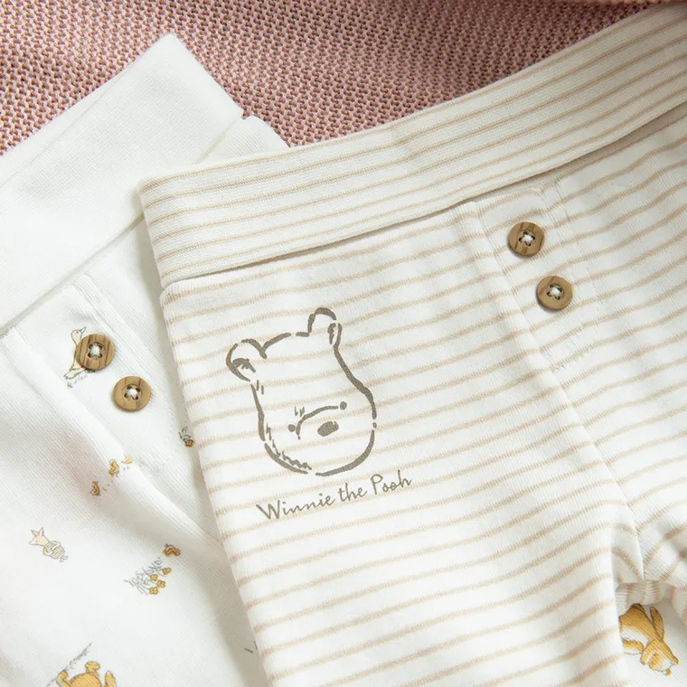 Cool Club, Pantaloni pentru fete, alb, imprimeu Winnie the Pooh, set, 2 buc.